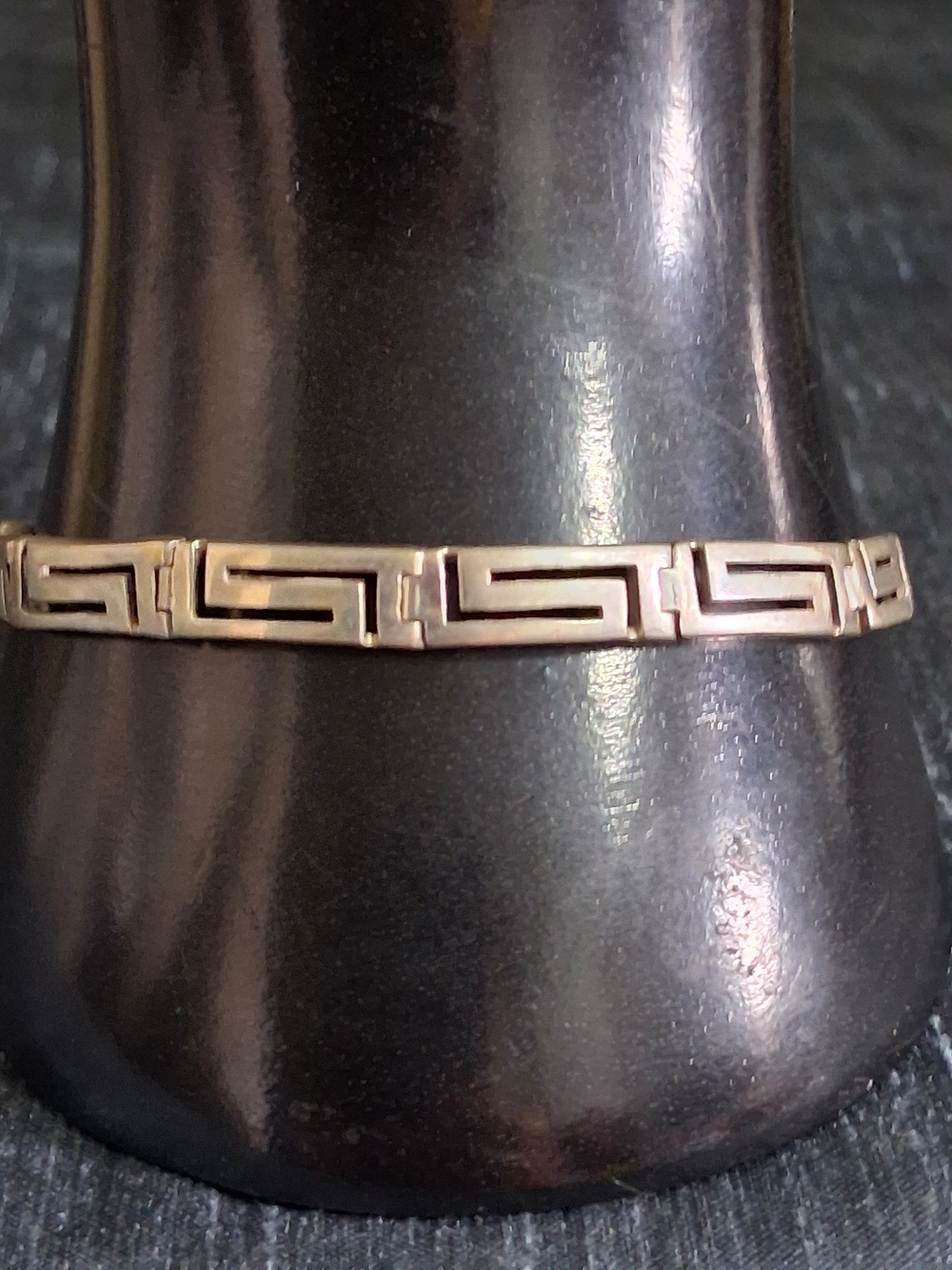 Vintage 950 High Purity Silver Mexican Greek Key Meander Link Bracelet P76 - Picture 6 of 6